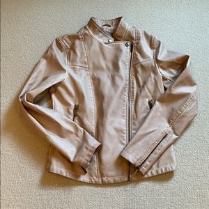 Bagatelle pink faux leather moto jacket small